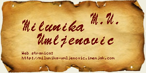 Milunika Umljenović vizit kartica